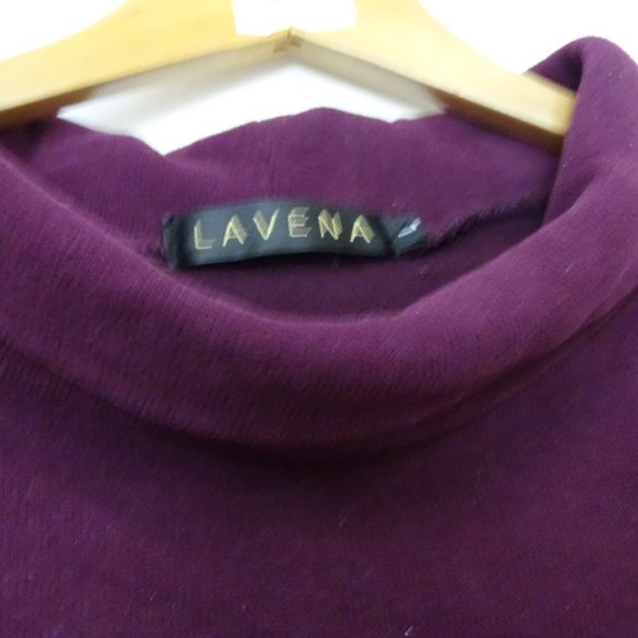 Lavena Burgundy Cap Sleeve Turtle Neck Sweater Size Large - Picture 3 of 5
